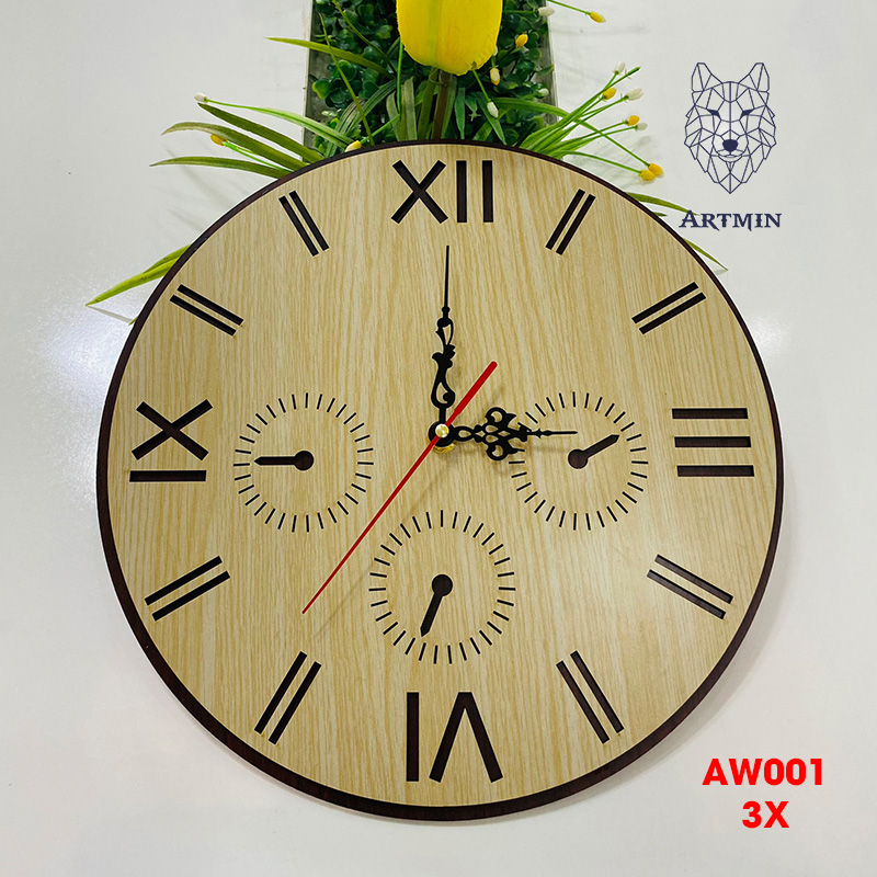 AW001 - Đồng Hồ Gỗ Treo Tường – Décor Trang Trí