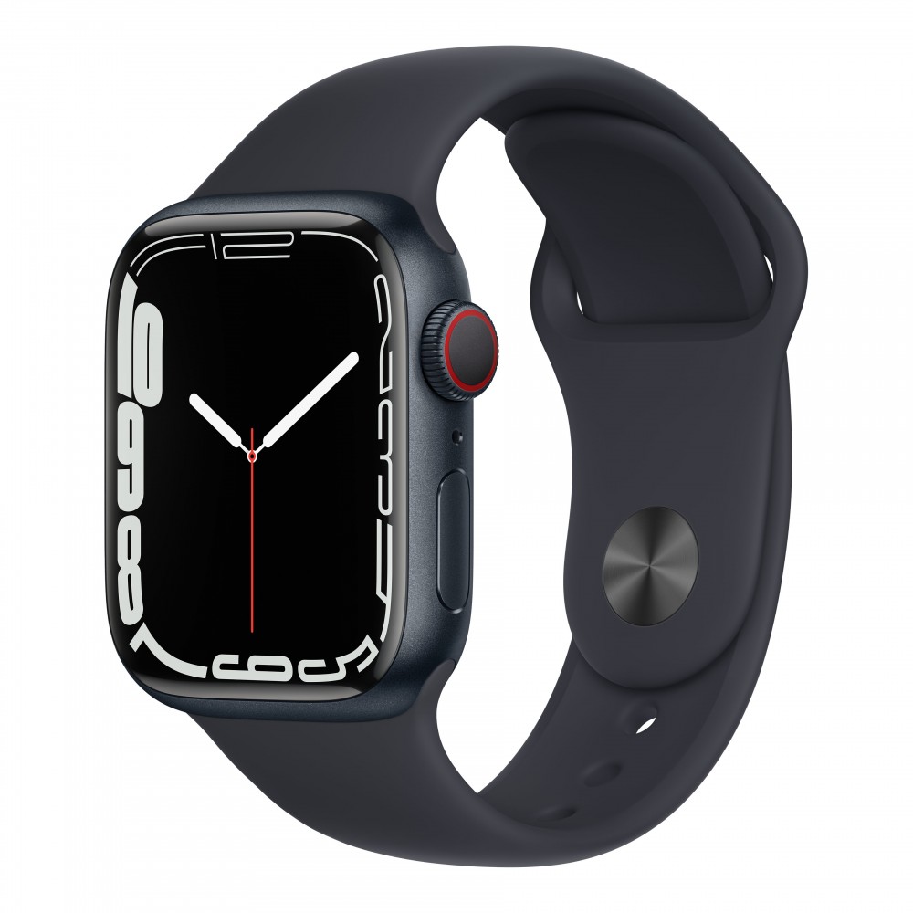 Đồng Hồ Thông Minh Apple Watch Series 7 GPS + Cellular (4G) Aluminum Case With Sport Band (Viền Nhôm &amp; Dây Cao Su) - Hàng Chính Hãng