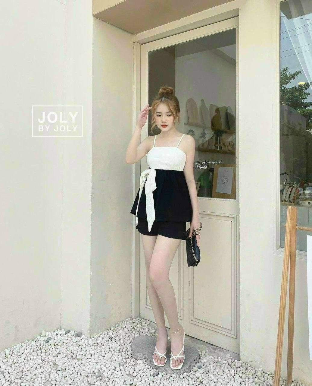 Bộ Nữ Áo 2 Dây Nơ Kèm Quần Có Túi, Chất Mịn, Hàng Đẹp️