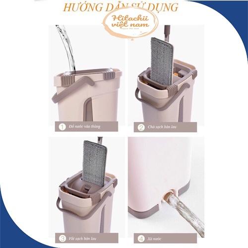 Bộ Cây Lau Nhà Chổi Lau Nhà Tự Vắt 360 Độ Chính Hãng Cao Cấp Tặng Kèm Bông Lau, Chổi Lau Nhà 360 Độ Thông Minh Tự Vắt