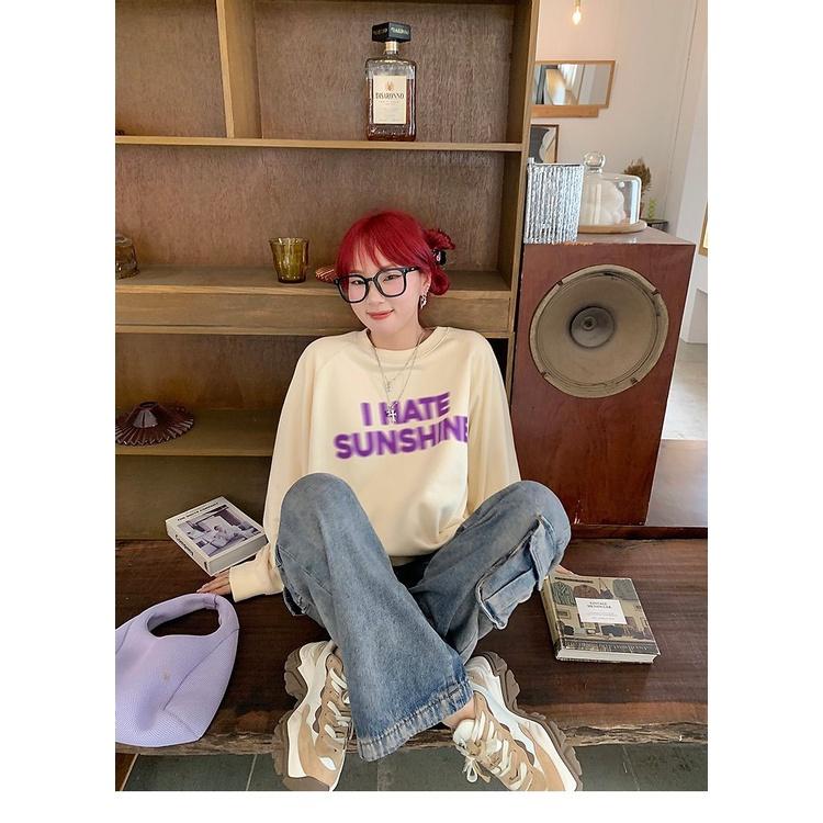 Áo Sweater Nỉ I HATE SUNSHINE Dài Tay Dáng Rộng