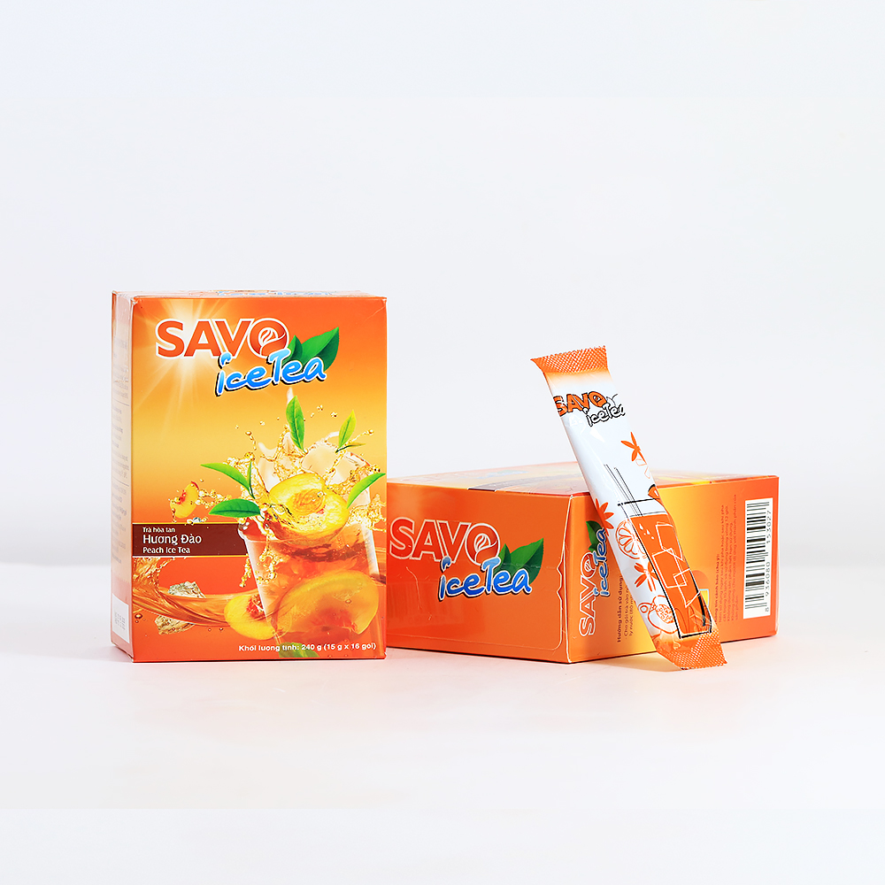 Trà SAVO Ice Tea Đào (Peach Ice Tea) - Hộp 16 gói x 15g