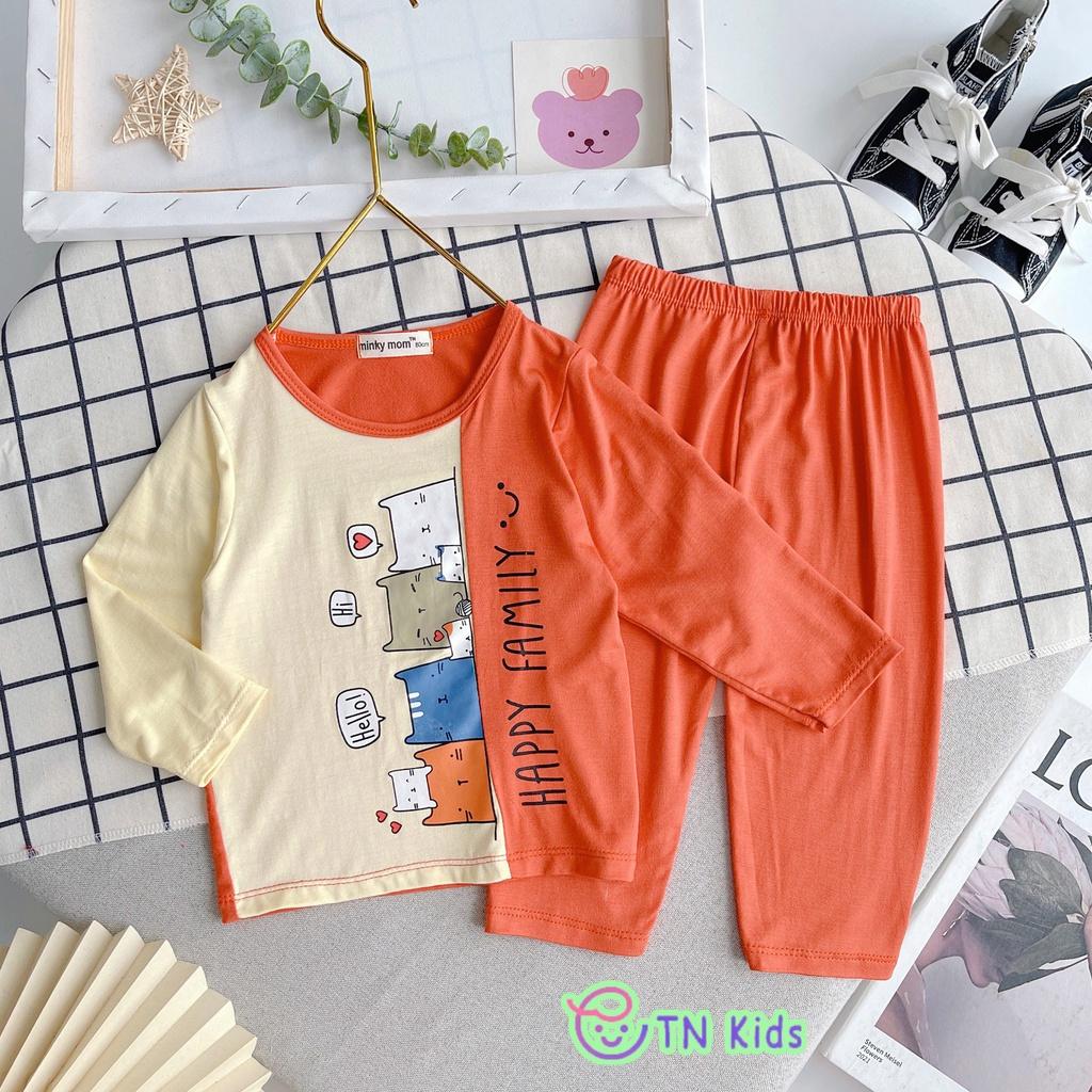 Bộ Dài Tay Thun Lạnh phối lạ mắt Mềm Mịn Thoáng Mát - Hàng Chuẩn Loại 1 Cho Bé Trai Bé Gái Từ 7-19kg