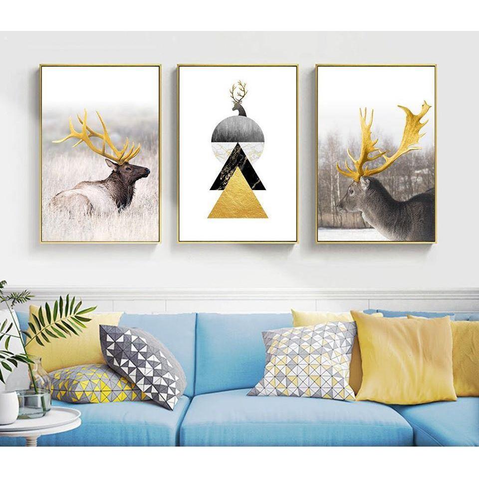 - Bộ 3 Tranh canvas giá xưởng - Tặng kèm đinh treo- Tranh treo tường thiết kế theo yêu cầu