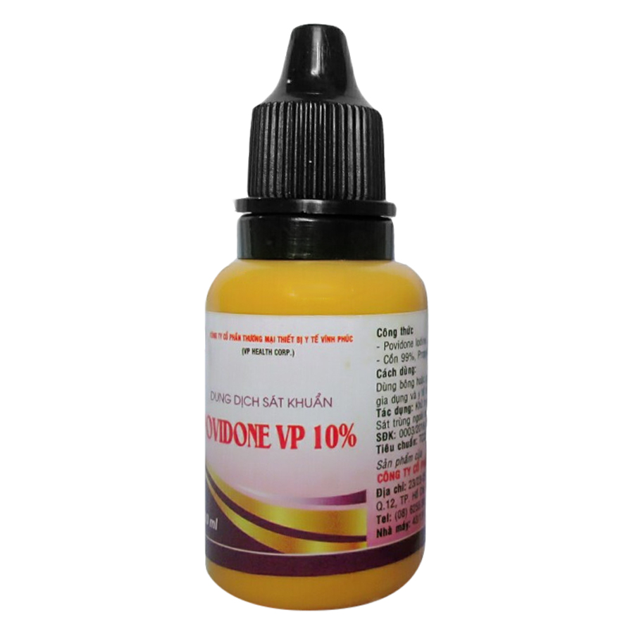 Povidone VP 10% (20ml / Lốc 10 Chai)