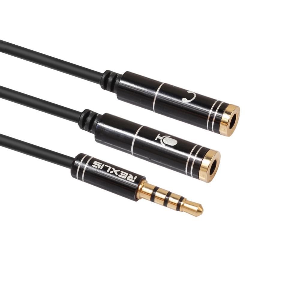 2 x 3.5mm Female to 1 x 3.5mm Male Headphone Headset Mic Stereo Audio Cable