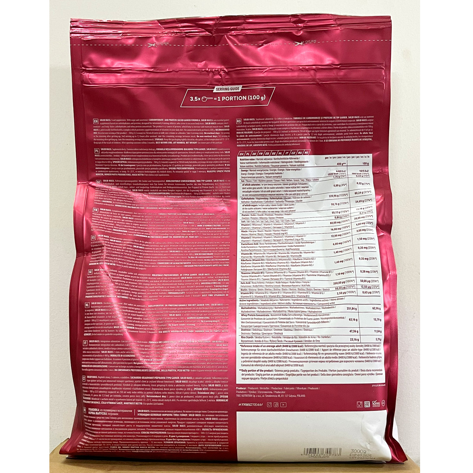 Combo Sữa tăng cân tăng cơ SOLID MASS của TREC hỗ trợ tăng cân, tăng cơ nạc cao cấp & Bình shaker 600ml