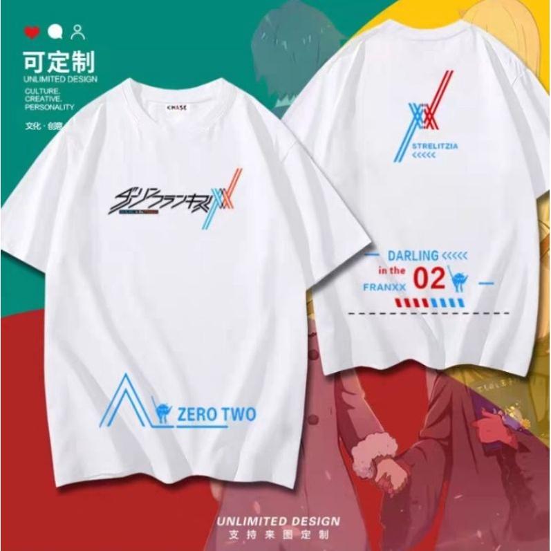 Áo Thun Tay Lỡ Anime Darling In The Franxx Unisex Hai Màu Trắng Đen cực chất