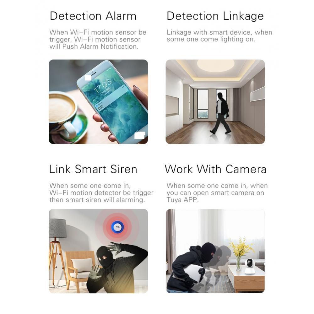 2X WIFI Motion PIR Sensor for TUYA Alexa Smart Life APP Home
