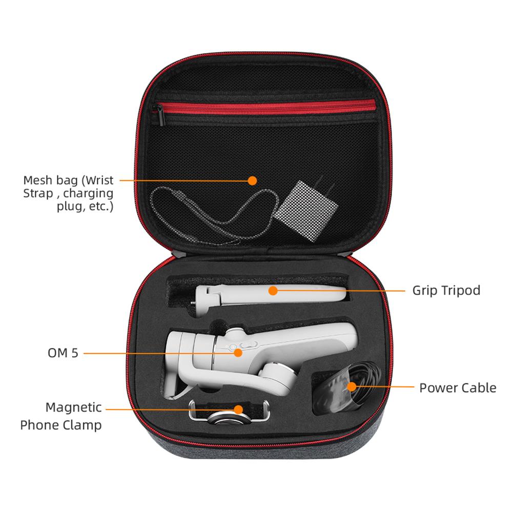 Xốp Túi Lưu Trữ Di Động Cho DJI OM 5 Hộp Đựng Dây Kéo Túi Bảo Vệ Túi Clutch Cầm Tay Gimbal Phụ Kiện