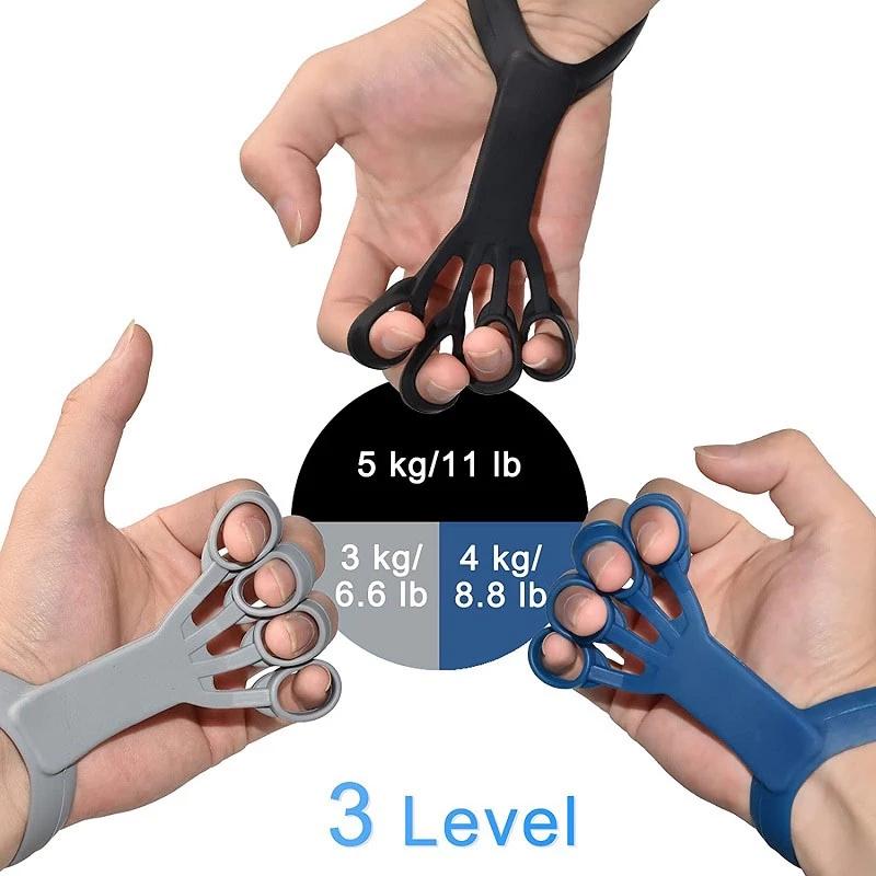 Silicone GRIP Thiết bị tập thể dục ngón tay Viêm viêm khớp tay cầm tay tăng cường huấn luyện phục hồi chức năng để giảm đau Color: Gray