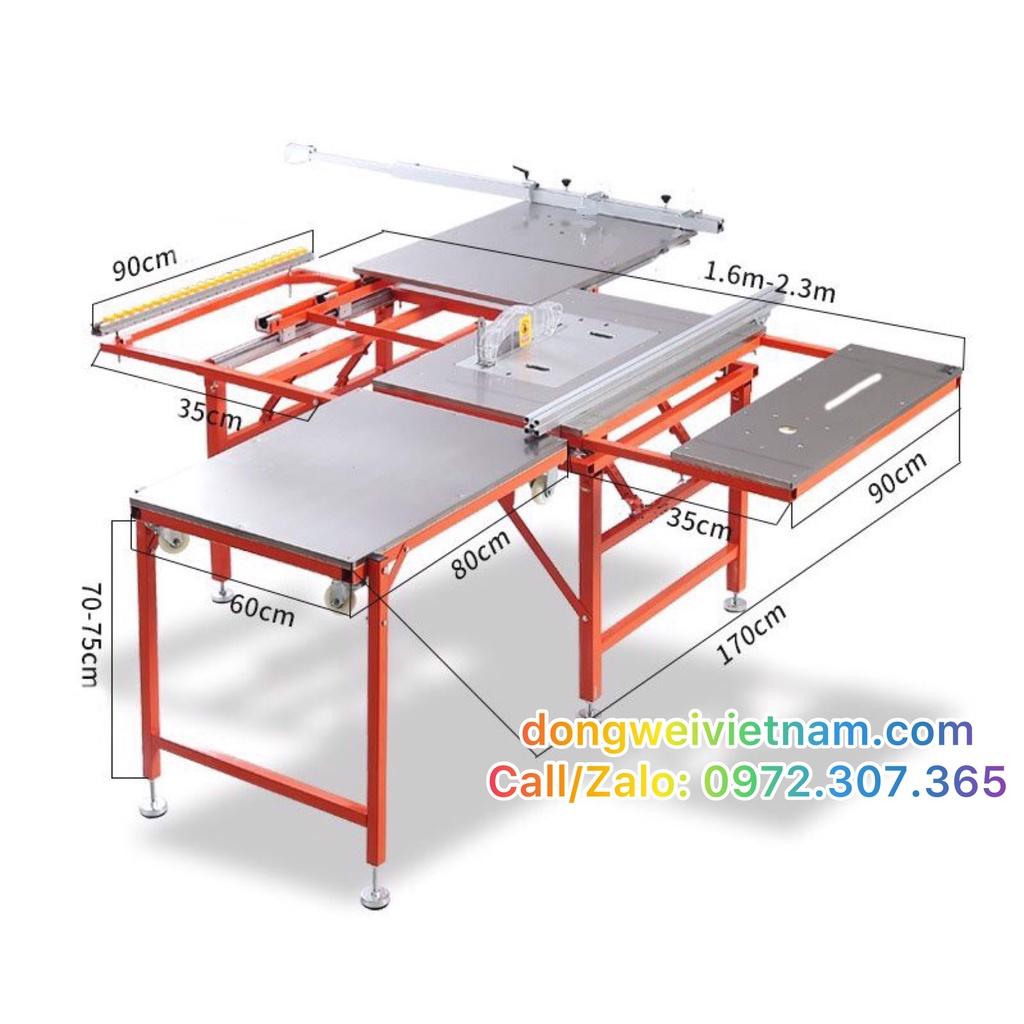 Máy cưa bàn trượt mini 2 lưỡi WJ100, gập gọn linh hoạt thuận tiện mang đi công trình