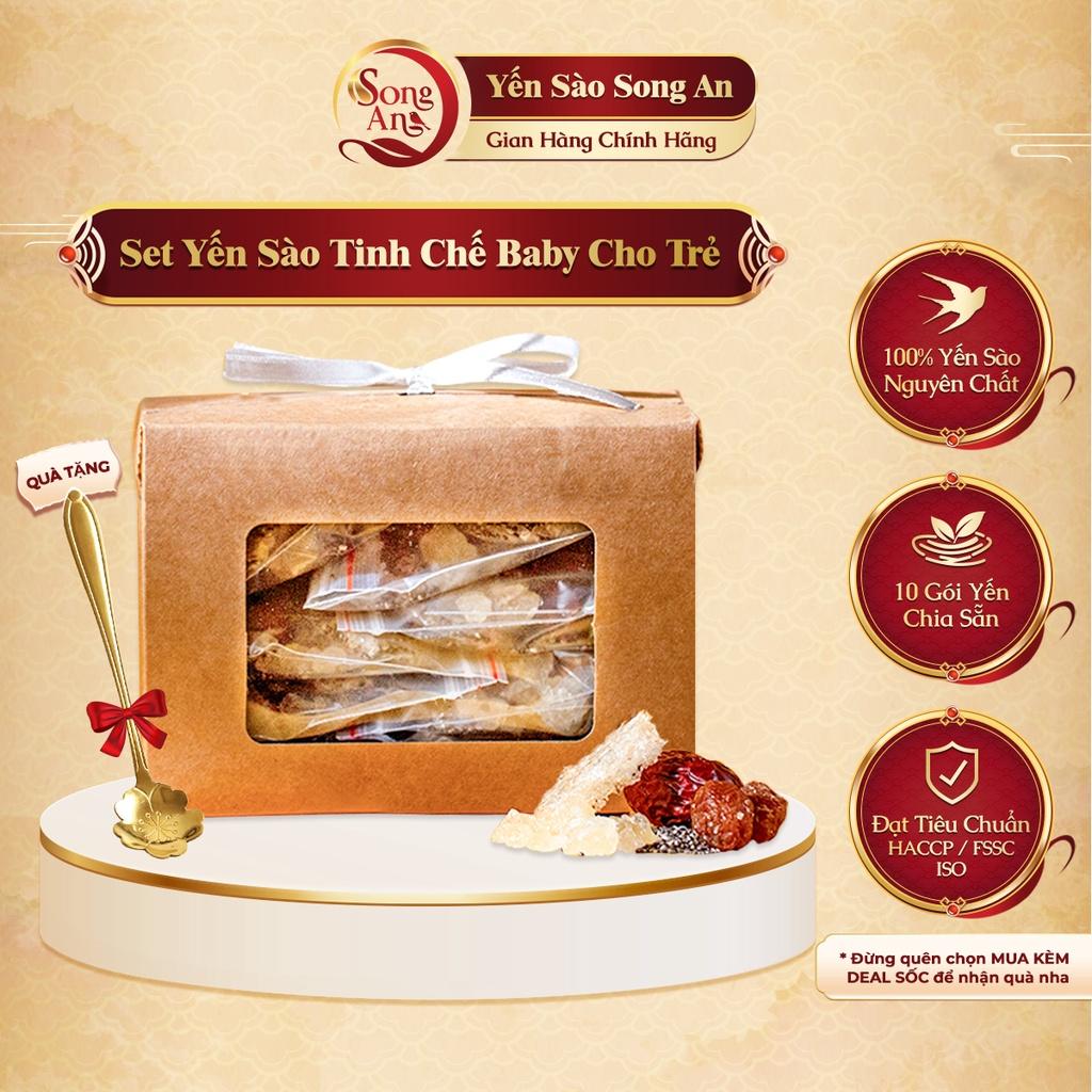 Set tổ yến sào tinh chế baby, Yến vụn tinh chế Song An Food bổ sung dưỡng chất cho bé chia sẵn túi nhỏ