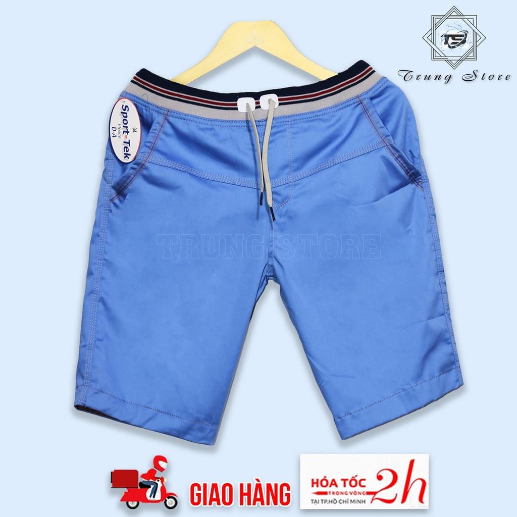 Quần SHORT KAKI VẢI CO GIÃN CAO CẤP VÀ KAKI LƯNG THUN Nam, Vải Kaki Pha Poly, Có Dây Rút, Form Quần Dài Tới Đùi Gối