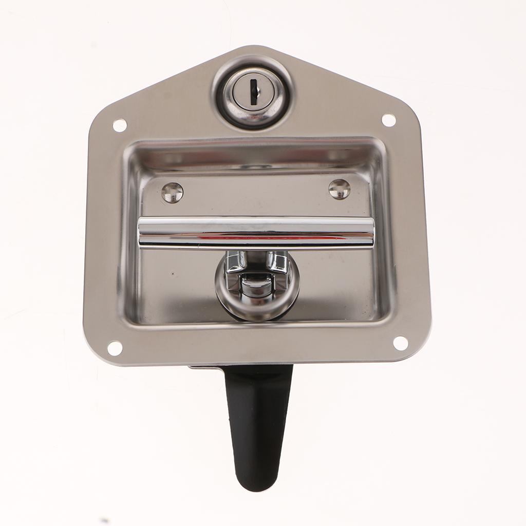 Stainless Steel RV Trailer Camper T- Handle Locking Door Lock Latch Tool Box