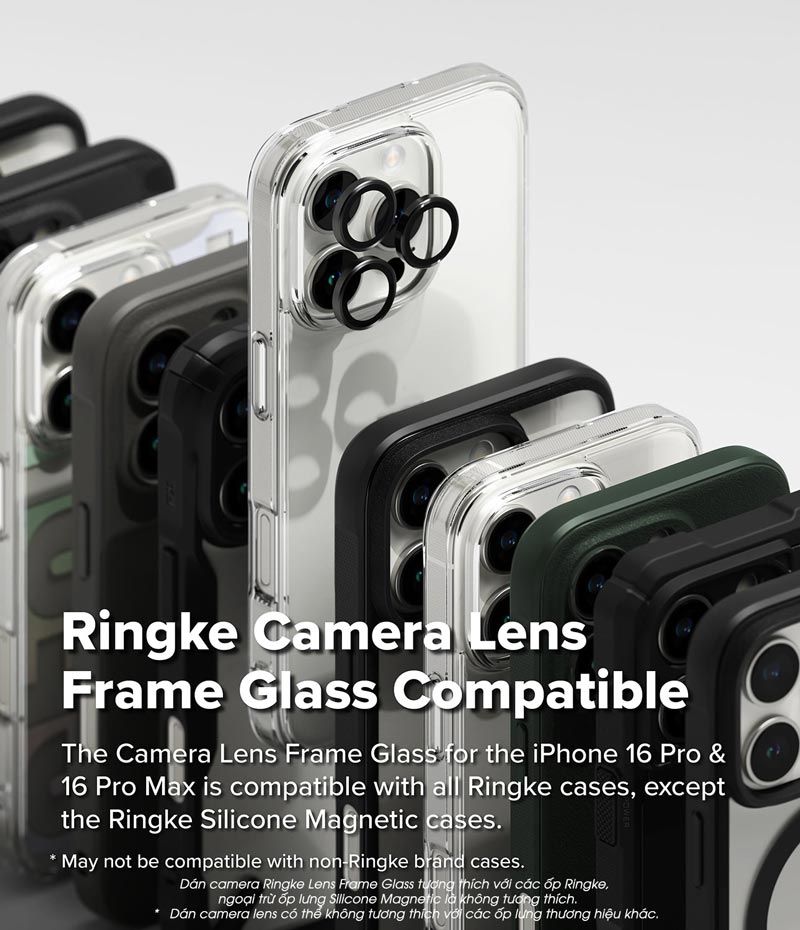 [Combo 2] Dán camera cho iPhone 16 Pro Max / iPhone 16 Pro / 16 Plus / 16 RINGKE Camera Lens Frame Glass - Hàng Chính Hãng