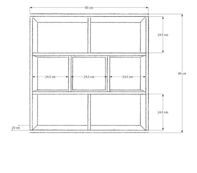 Kệ Sách Treo Tường Tối Giản, Hiện Đại Juno Sofa CTKT242 KT 80x80x20cm