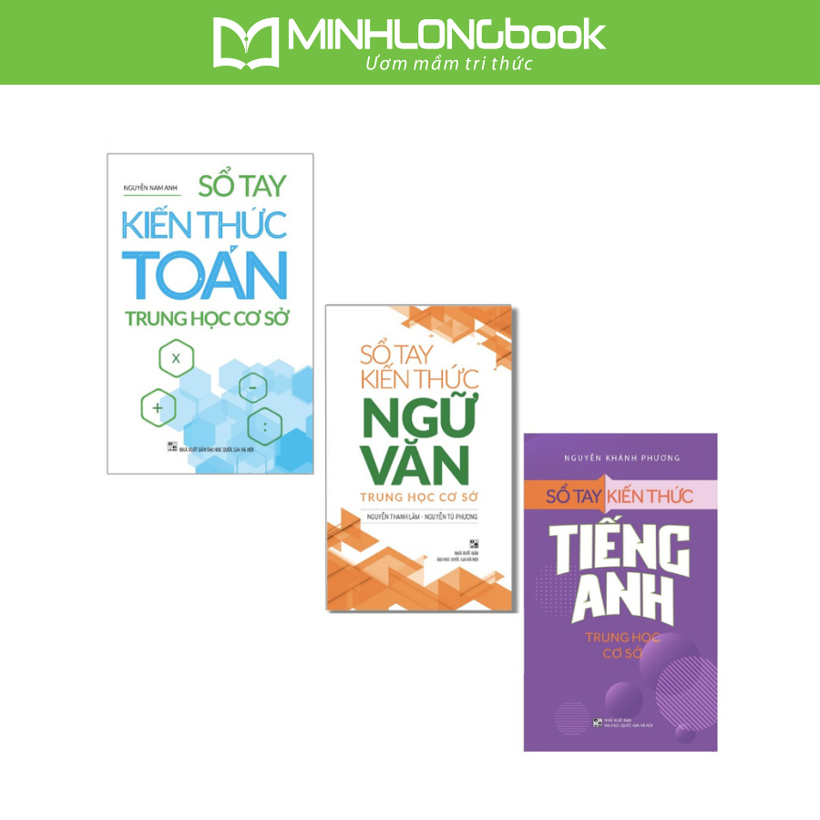 Sách: Combo Sổ Tay Kiến Thức Trung Học Cơ Sở ( Toán - Anh - Văn)