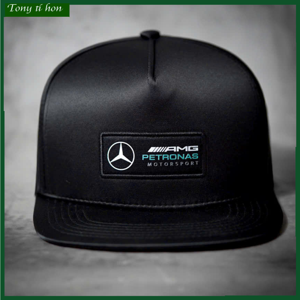 [ Miễn ship / giảm giá ] MŨ NÓN LƯỠI TRAI NAM NỮ SNAPBACK VÀNH PHẲNG MERCEDES CÁ TÍNH - màu đen