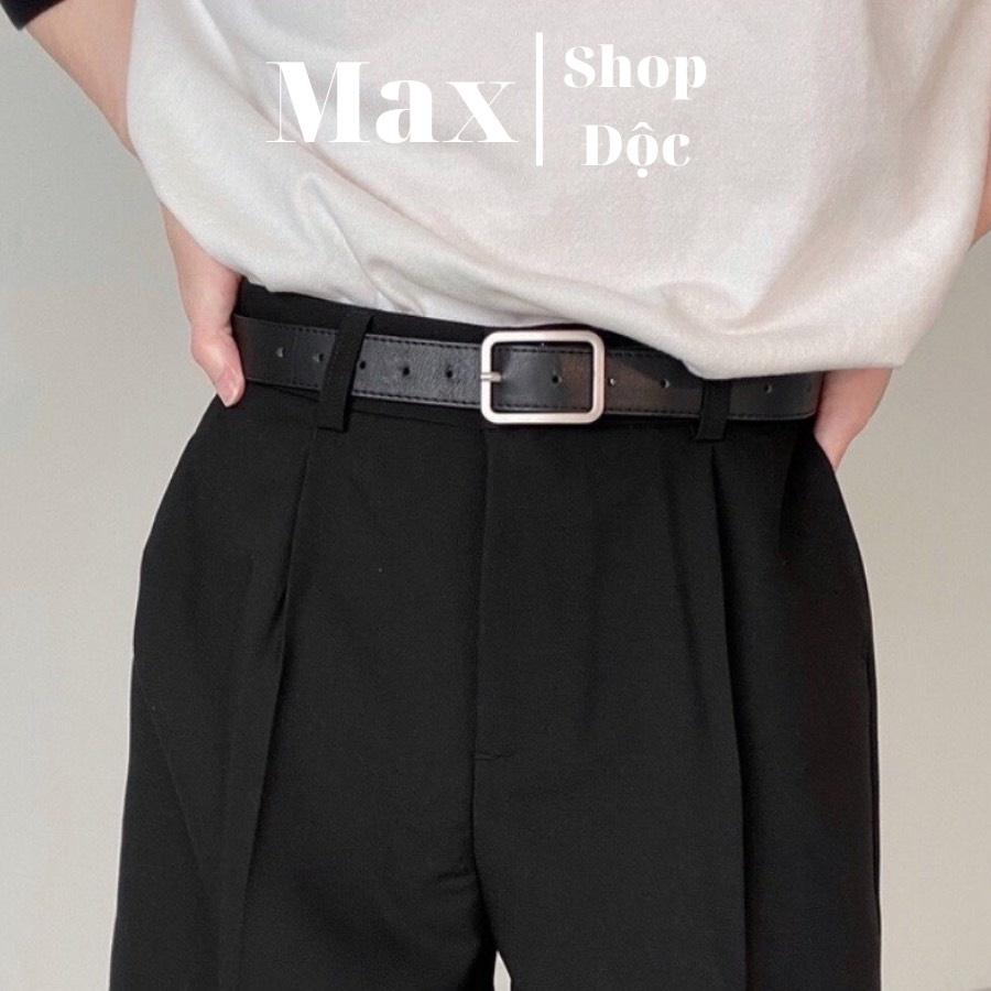 Dây Nịt Thắt Lưng Nam Nữ Kiểu Hàn Quốc 2.3cm Chữ Nhật Lỗ Maxshopdoc Thắt Lưng Bản Nhỏ Sơn Tùng 2.3cm Đục Lỗ May Viền