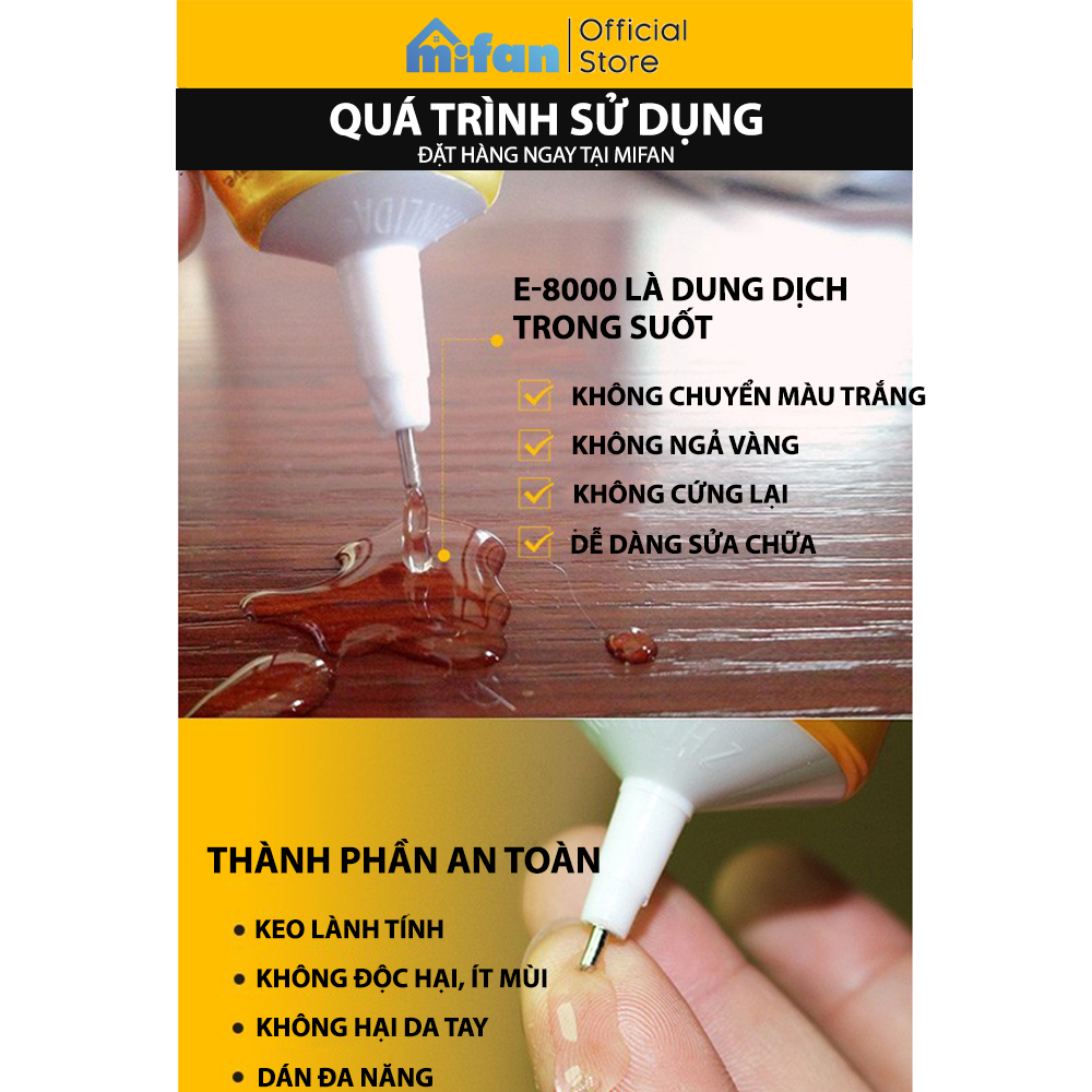 Keo E8000 50ml BULAIEN - Keo Dán Thủ Công Handmade, Keo Dẻo Acrylic Dán Gioăng Ron Màn hình điện thoại - MIFAN PHÂN PHỐI CHÍNH HÃNG