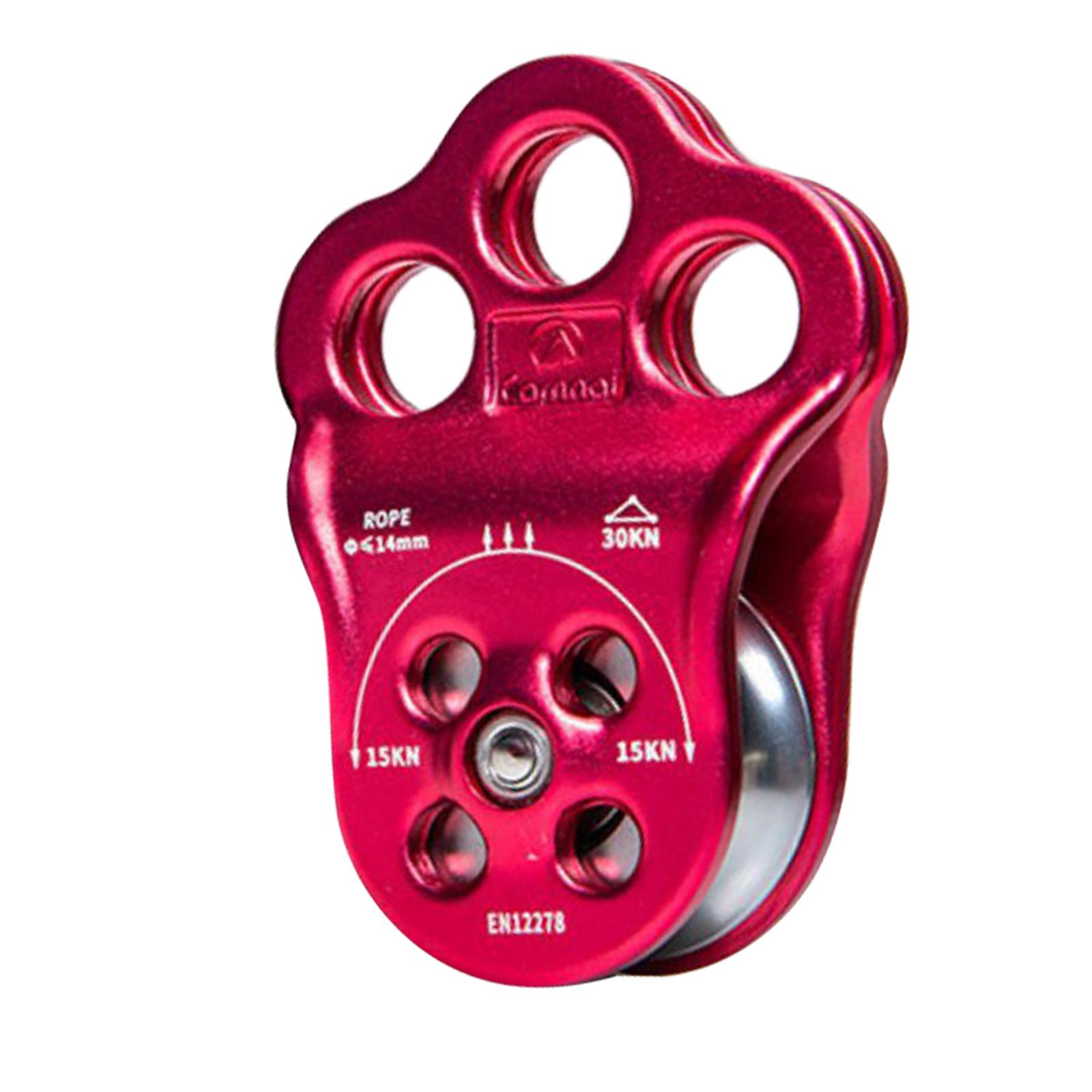 30KN Triple Attachment Climbing Hitch Pulley Fixed Side for 13mm Rope