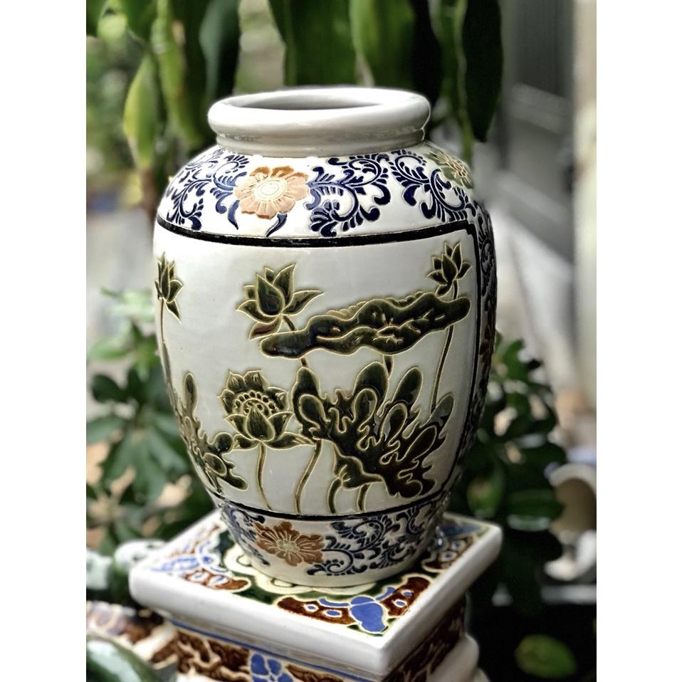 Bình Sen Trắng Gốm Sứ Nam Bộ 30
