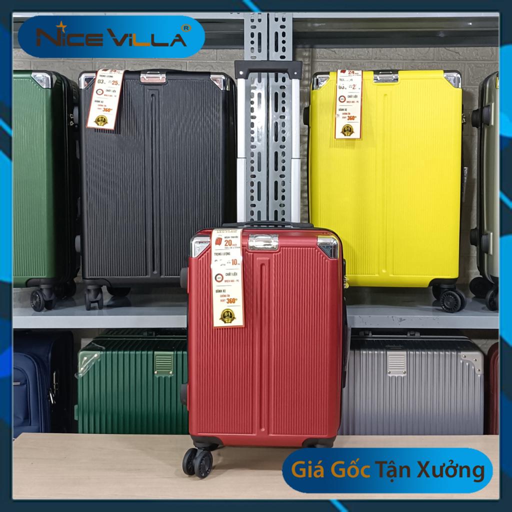 Vali Kéo Du Lịch Bọc Góc NiceVila - Vali nhựa Thời Trang 20/24 inch - Vàng (Bọc Góc)
