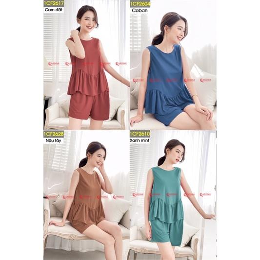 Đồ Bộ Nữ  Sát Nách Lượn Gấu Chất Cotton Thoáng Mát, Siêu Nữ Tính -1CF26