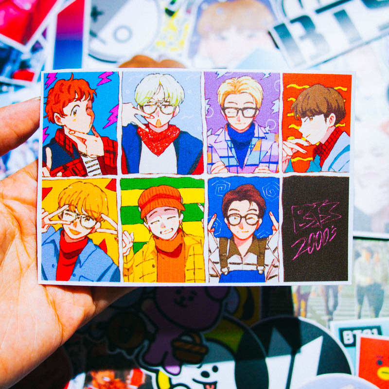 Set 100 sticker hình dán laptop mũ bảo hiểm xe máy xe hơi chủ đề - KPOP BTS Boyband