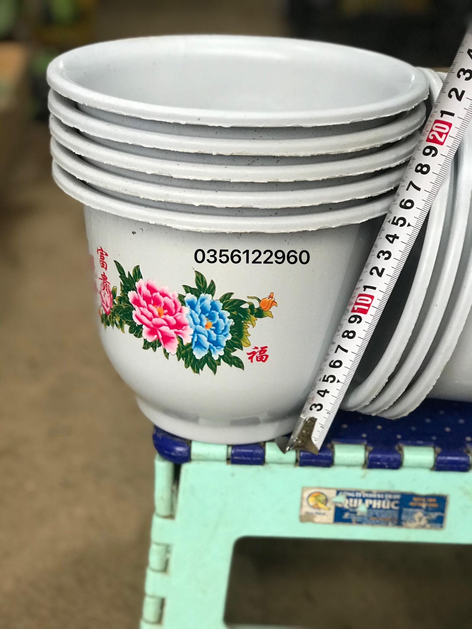 Bộ 5 chậu nhựa trồng hoa FFA230 nhựa đẹp loại 1 - Kích thước 20x15cm