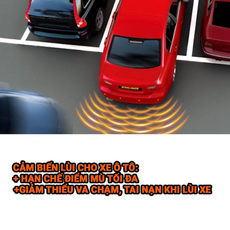 Bộ cảm biến lùi 4 mắt cho xe hơi, màn hình LED hiển thị, âm thanh cảnh báo giúp tránh va chạm cho xe