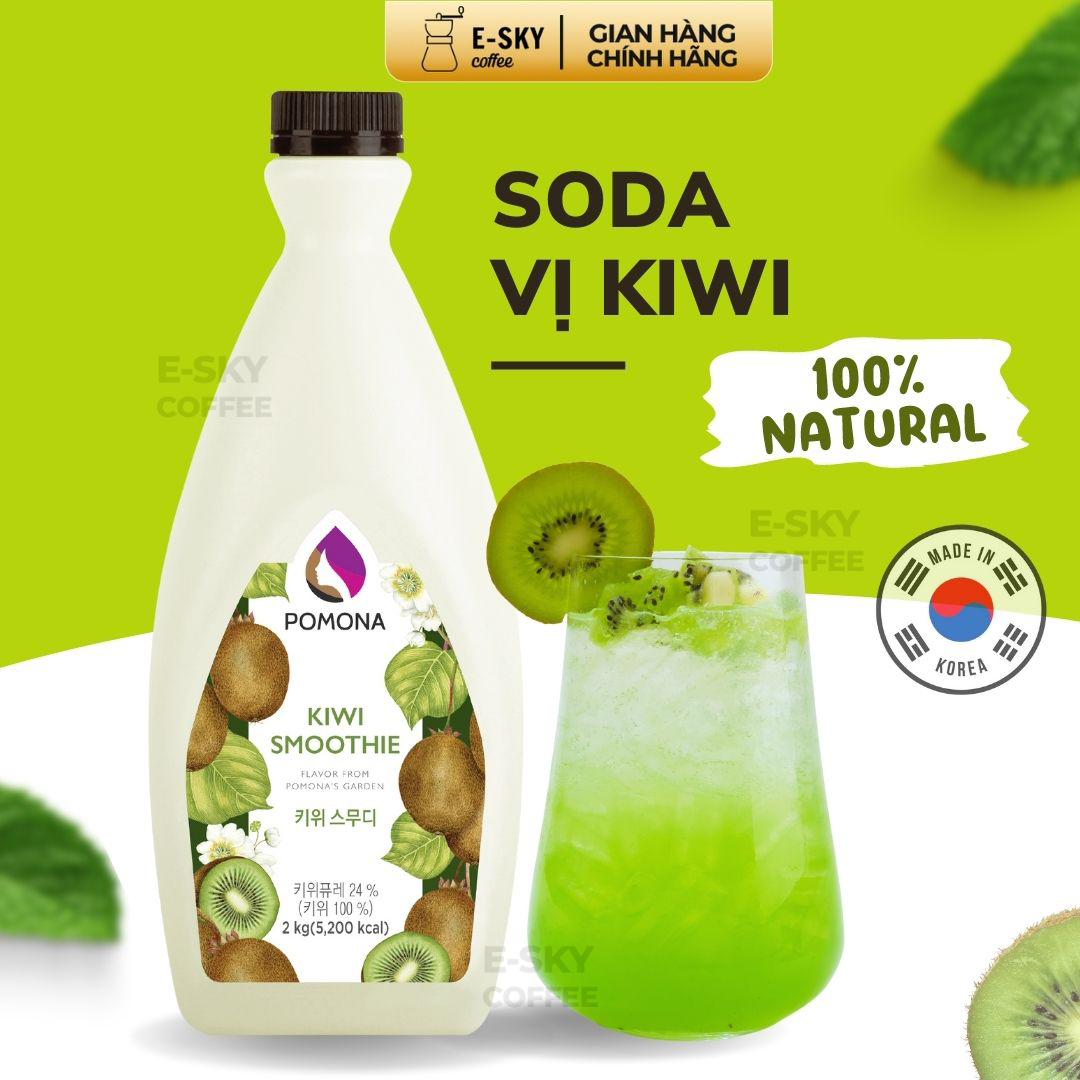 Mứt Pha Chế Trái Cây Thật Pomona Fruit Smoothie Nguyên Liệu Pha Chế Hàn Quốc Chai 2kg