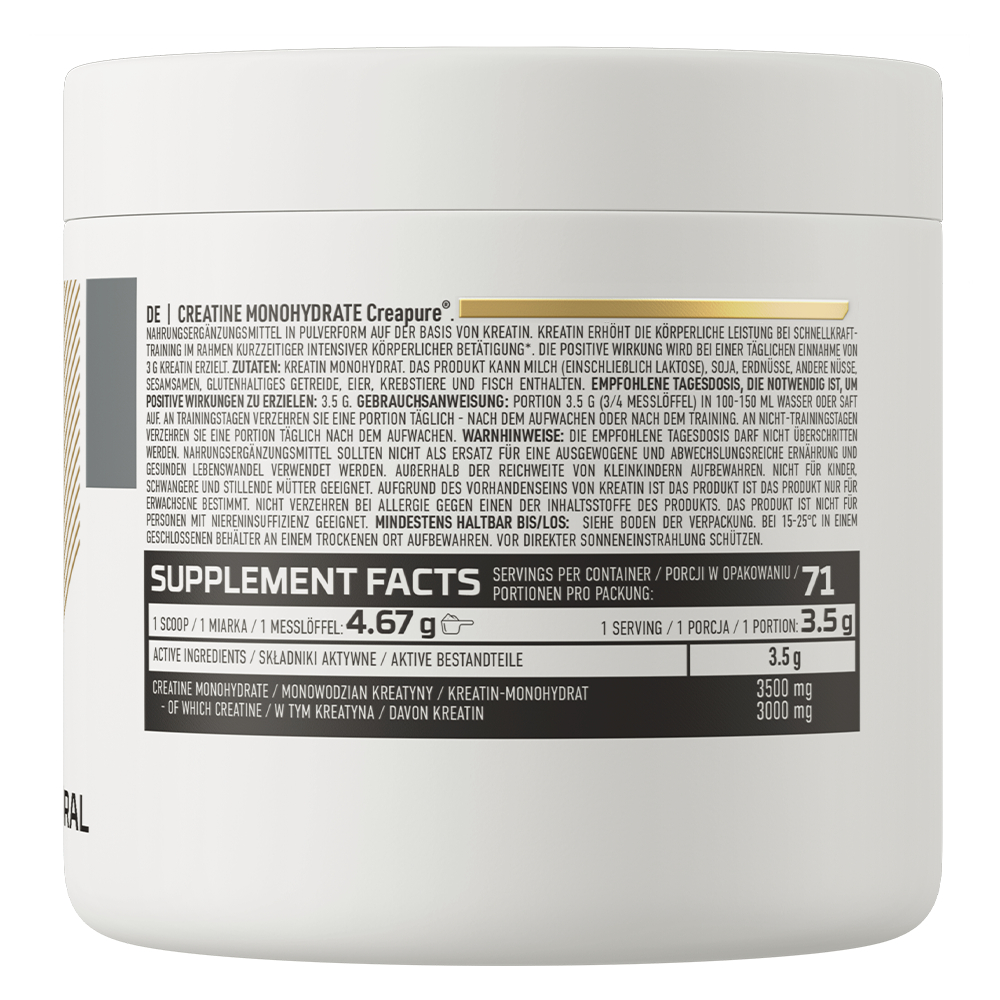 OstroVit Creatine Monohydrate Creapure 250g (71 Lần Dùng) | Creatine Tinh Khiết, Tăng Cường Sức Mạnh và Hiệu Suất Tập Luyện | Nhập Khẩu Ba Lan