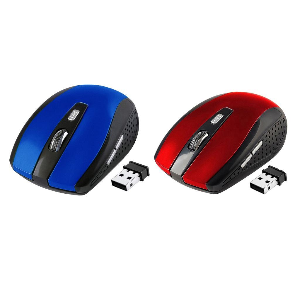 2.4GHz 1800DPI USB 2.0 Wireless Optical Gaming Mouse Mice Red+Blue