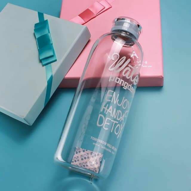 Bình thủy tinh Pongdang nắp trong 1000ml kèm túi chống sốc& túi vải