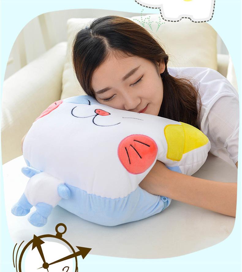 Bộ chăn gối ngủ văn phòng hình mèo chibi 3 in 1 - hàng chính hãng