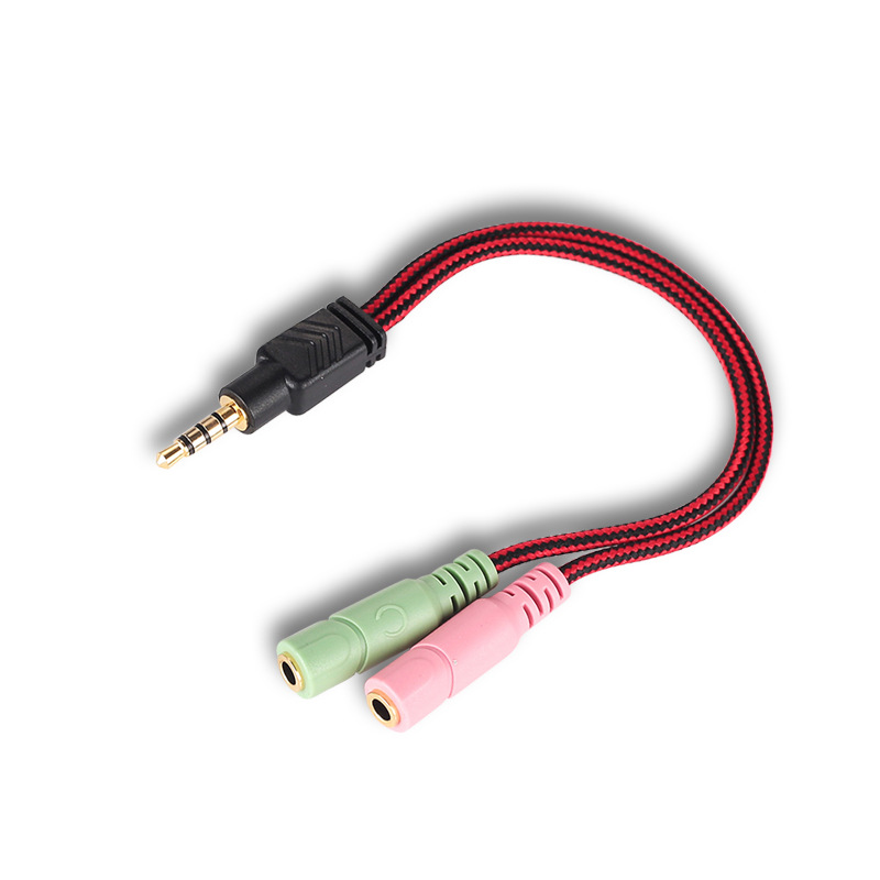 Cáp chia 1 cổng audio 3.5mm ra tai nghe & mic dây dù cao cấp