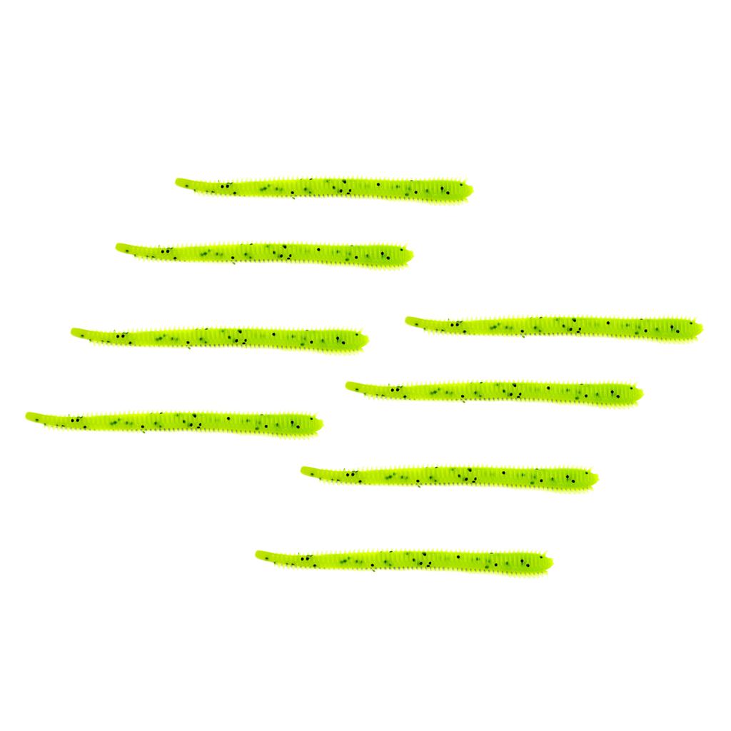 8Pcs PVC Soft Fishing Baits Grub Worm Artificial Fishing Lures