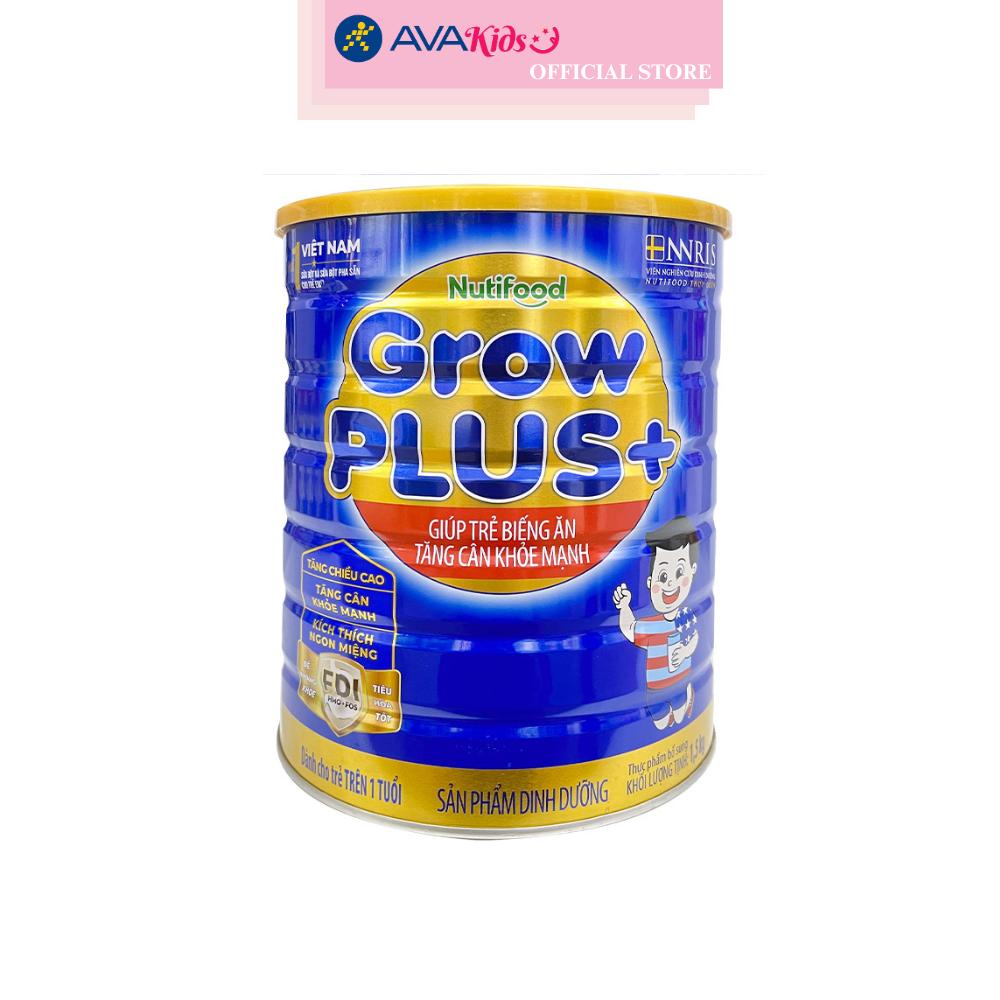 Sữa bột Nutifood GrowPLUS+ xanh hương vani 1.5 kg (từ 1 tuổi) giúp tăng cân