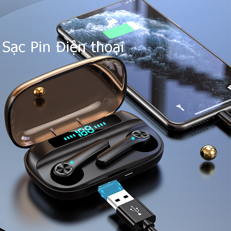 Tai nghe Tai Nghe True Wireless Bluetooth Không dây PKCB - Hàng Chính Hãng