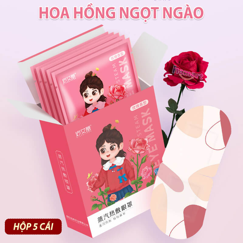 Hộp 5 Mặt Nạ Mắt Nóng Xông Hơi Nước Tinh Dầu Ngải Cứu Spa Chườm Ấm Mắt Ngủ Ngon Giảm Khô Nhức Mỏi Quầng Thâm