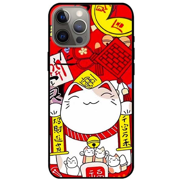 Ốp lưng dành cho Iphone 12 Promax mẫu Mèo Nằm Chờ Cá