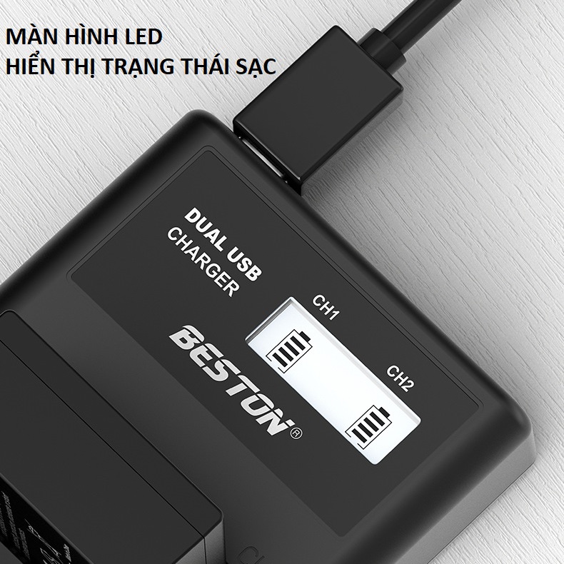 Bộ Pin LP-E17 1040mAh + Sạc Beston Dùng Cho Máy Ảnh Canon EOS M3 EOS M5 EOS M5 EOS 750D EOS 760D EOS 800D EOS 77D EOS RP - Hàng nhập khẩu