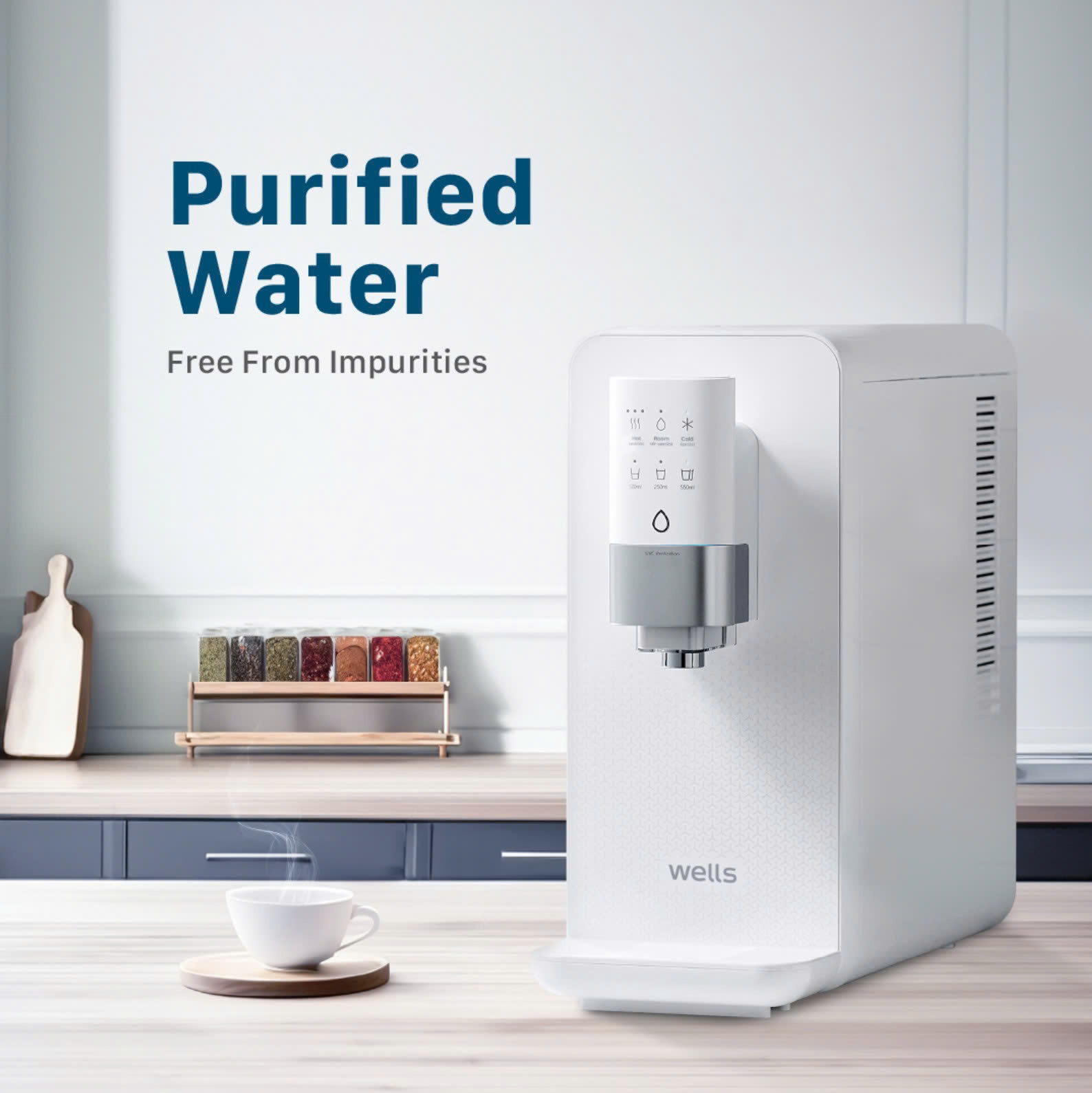 Máy Lọc Nước Wells TT UV+, Diệt Khuẩn UV 99.9%, Tankless Lọc Trực Tiếp,Carbon Plus & Nano Clean - Hàng chính hãng