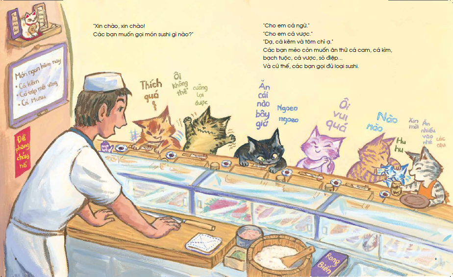 Ehon - Mọt Sách Mogu - Tiệm Sushi Mèo