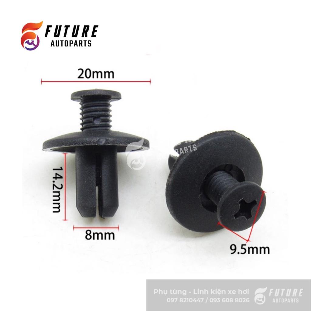 Bộ vít nở, chốt nhựa 6mm/8mm/10mm thông dụng phù hợp cho cản, chắn bùn xe hơi