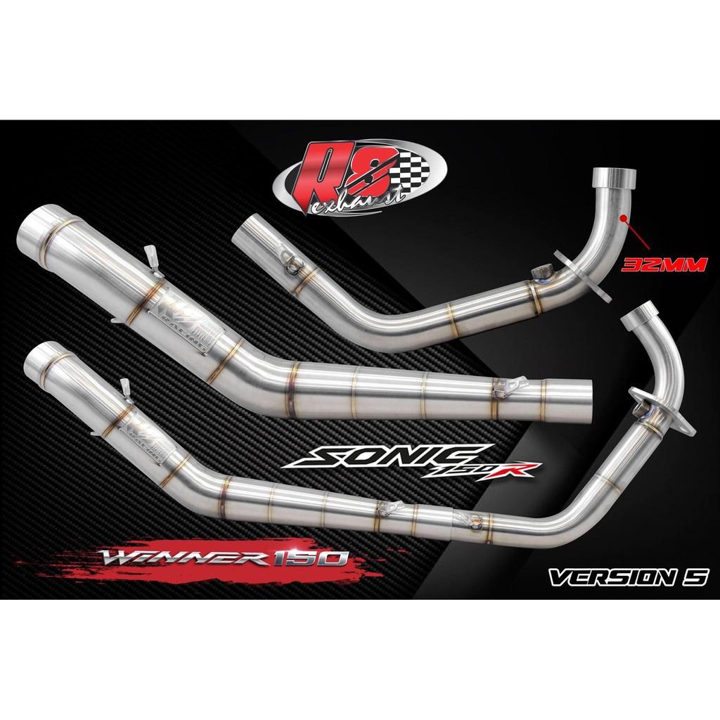 Cổ Pô Tăng R8 Racing 2 Khúc Winner, Winner X, Sonic 150 Bảo Hành Chất Liệu Inox 304 100% Không Bị Sét