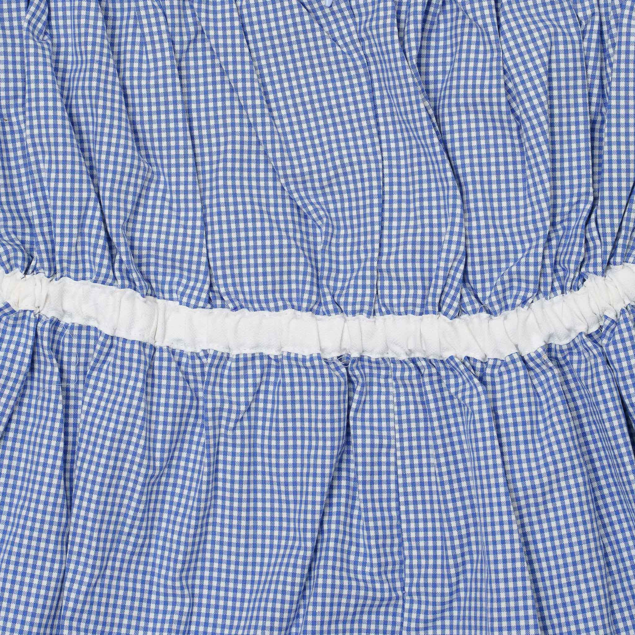 Đầm Bé Gái Kika Caro Xanh Viền Ngực Trắng K103 - Size