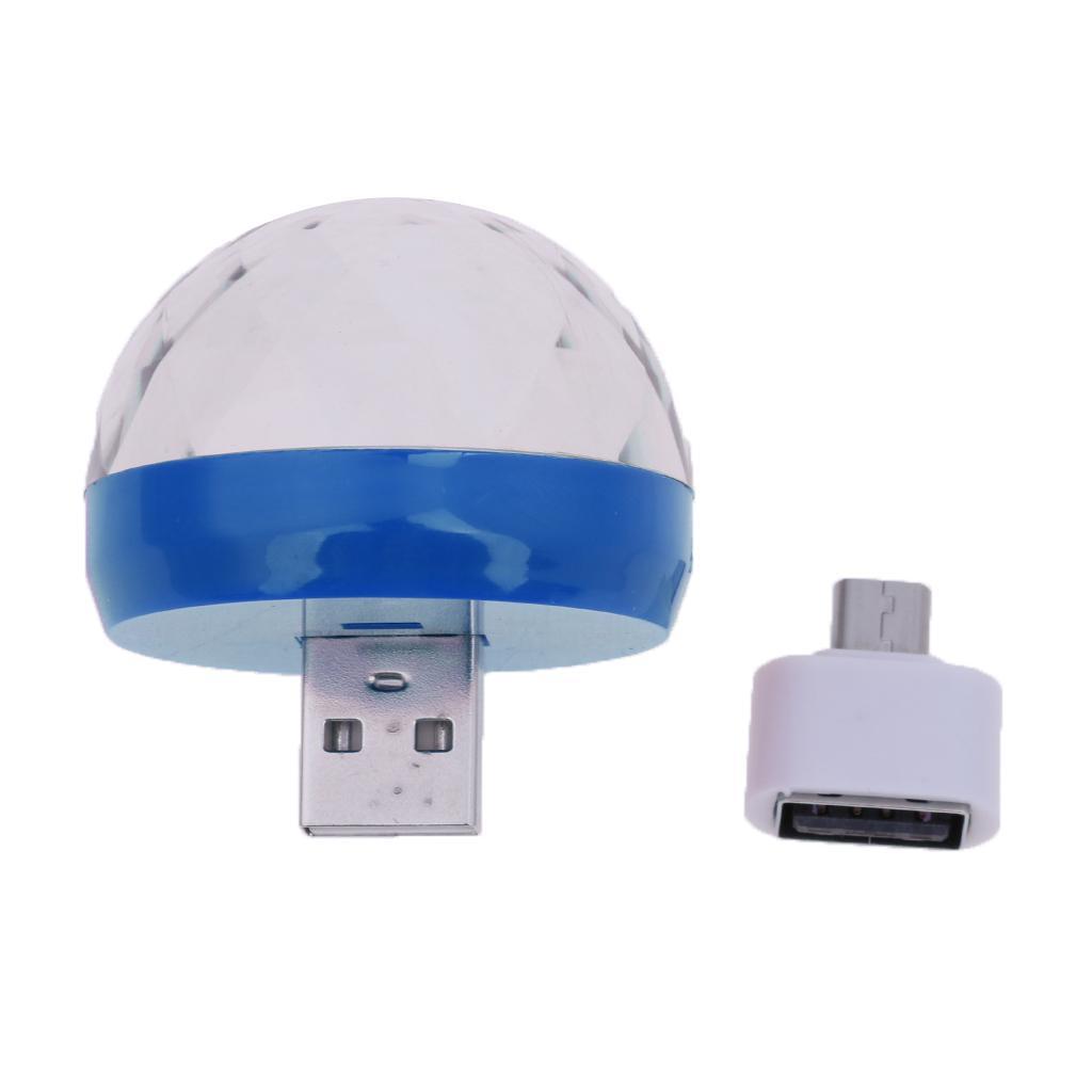 Mini USB Stage Voice Control Magic Ball Lamp RGB LED Bulb Red